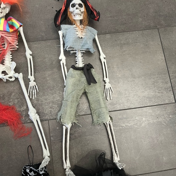 Colorful Skeleton Halloween Figurines Set